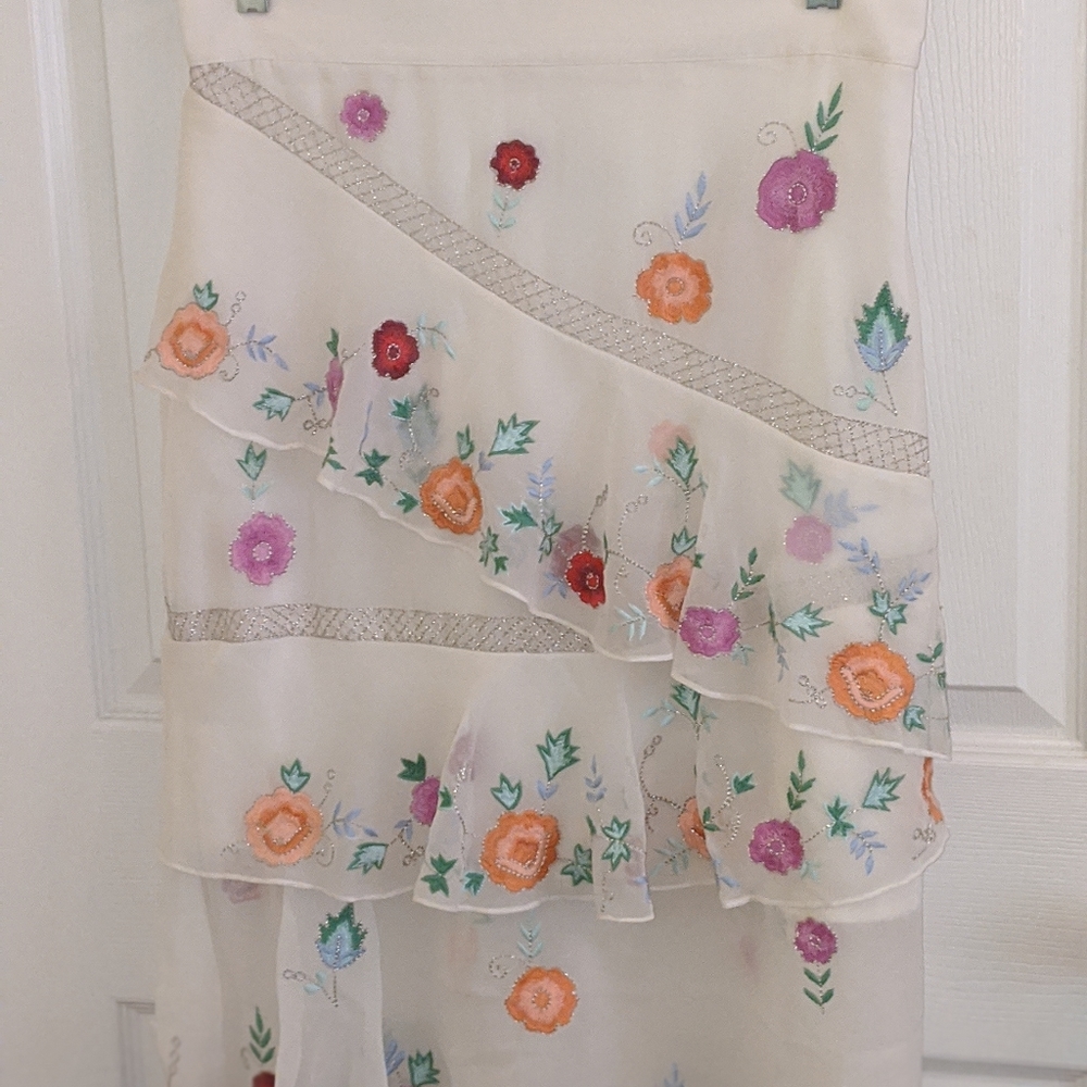 BEBE floral midi skirt